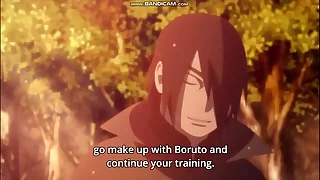 The Conversation uncommitted Young Naruto and elderly Sasuke